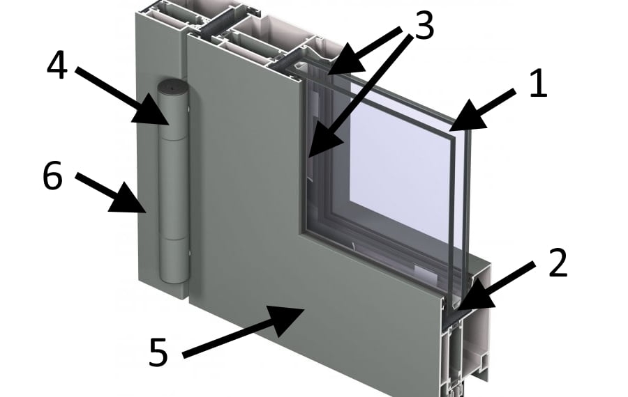 структурна схема дверей из алюминия